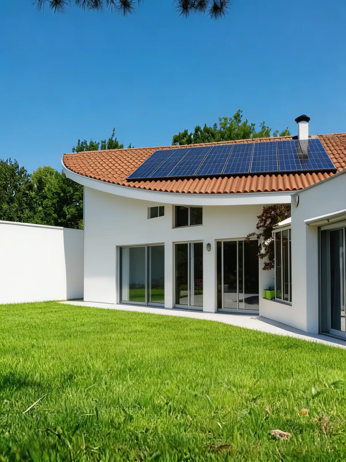 Panneaux solaires sur villa